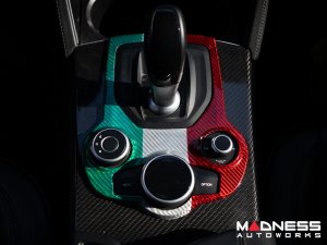 Alfa Romeo Stelvio Central Console Trim - Center Tunnel Trim - Carbon Fiber - Pre '20 - Italian Theme - Feroce Carbon